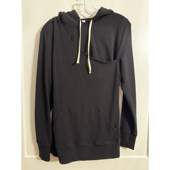 BUN MATERNITY Nursing Hoodie Sz S Black Discreet Winter Cozy Baby Feeding - Picture 1 of 6